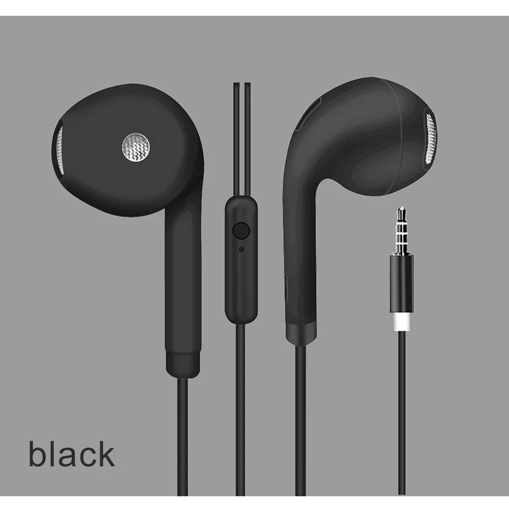 3.5mm Wired Headset Macaron Earphone In-Ear Headphone Music Multicolors 1.2m with Microphone Earphones Universal for Smart Phone