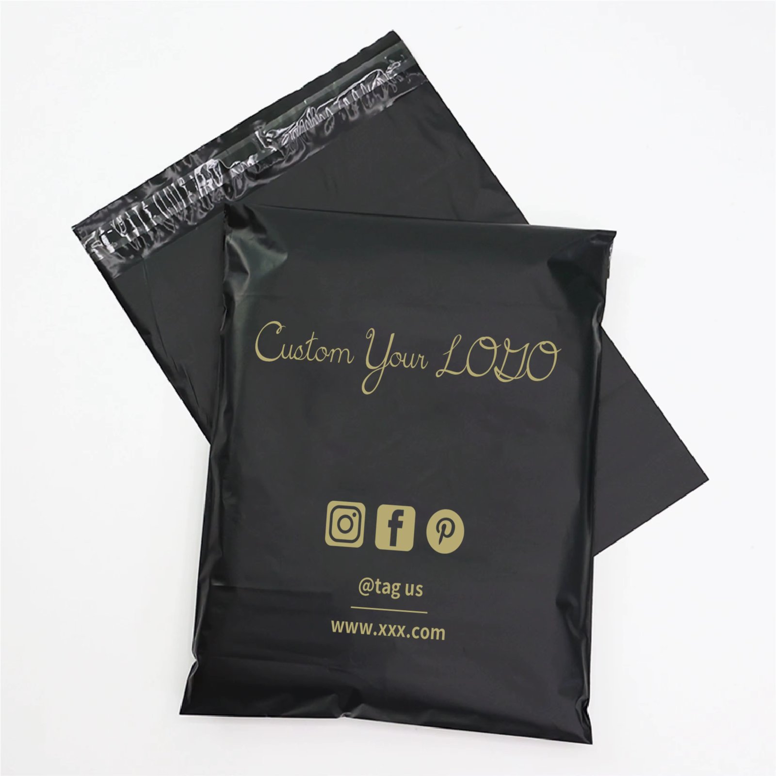 Black White Pink Milk Tea Color Courier Bag, Biodegradable Mailing Bag, Waterproof Plastic Shipping Bag, Customized