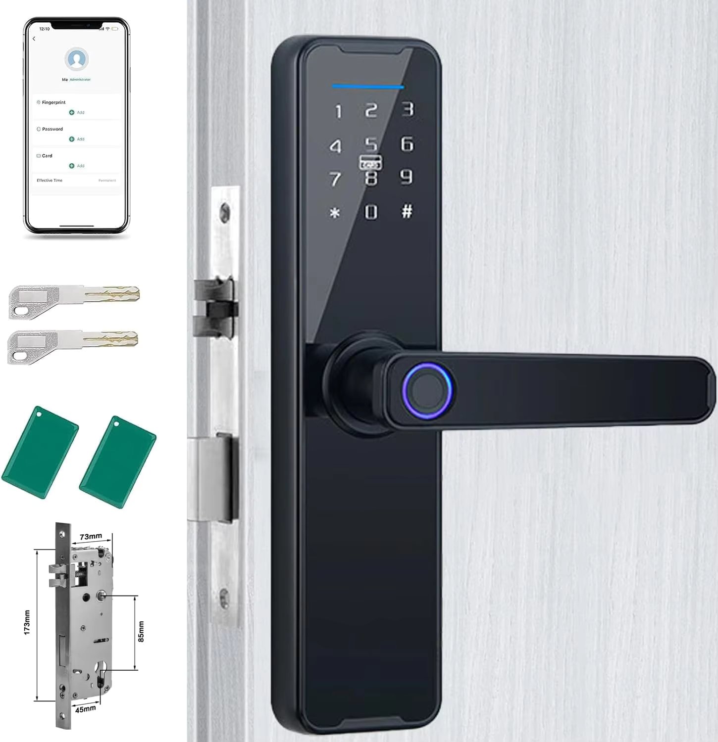 Electronic Fingerprint Door Lock Tuya WiFi APP Keyless Entry Smart Door Lock  Support Arabic Language with 4585 5085 6085 touch
