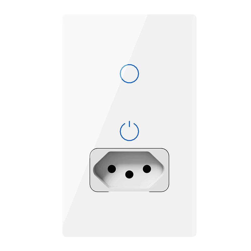 Wifi Smart Tuya Brazil Light Switch Wall Socket Brazilian Plug Outlet Glass Touch Sensor Panel Remote Control Alexa Google Home