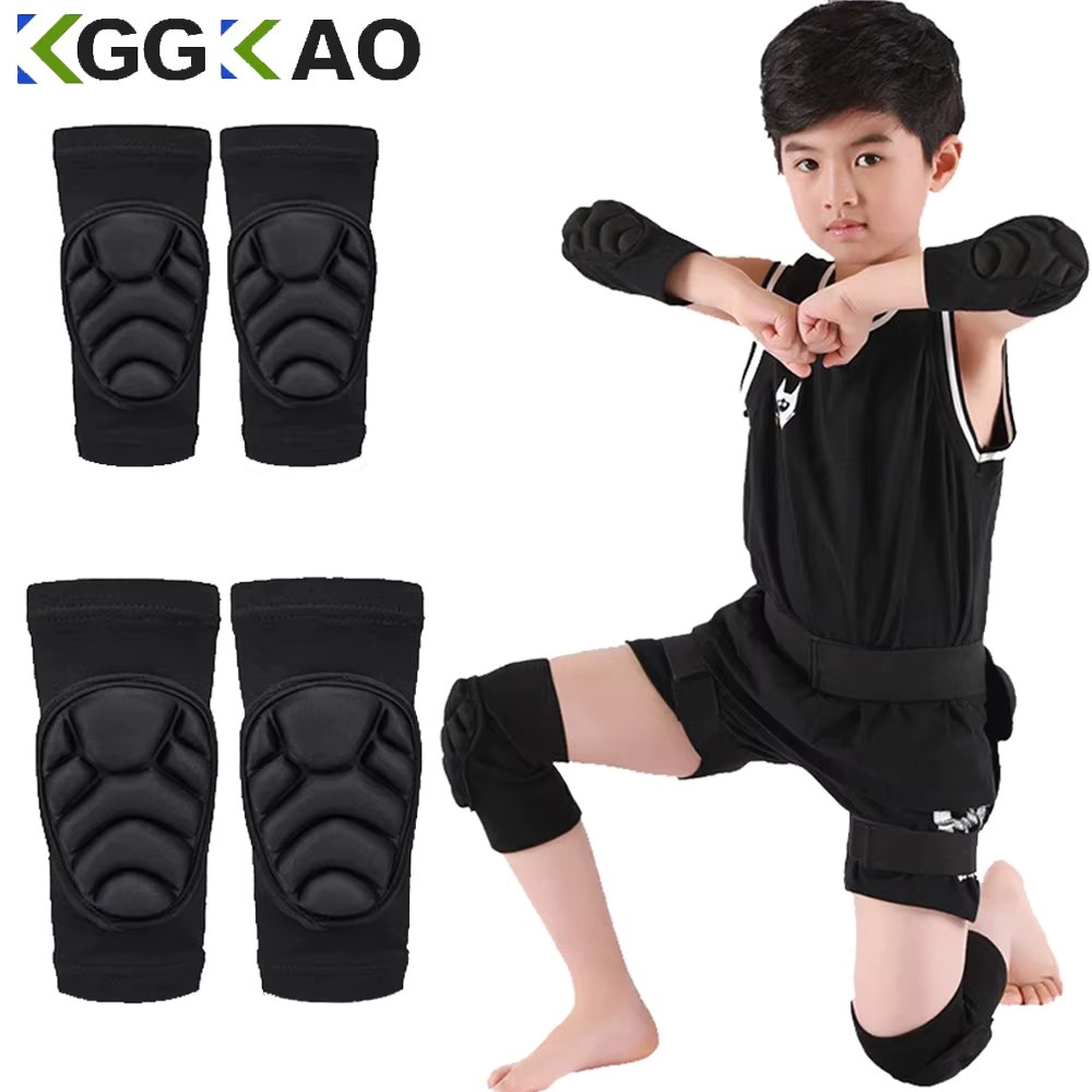 1Pair Thick Sponge Knee Pads Elbow Sleeves Avoidance Sport Kneepad Football Volleyball Knee Brace Support for Kids Child Youth