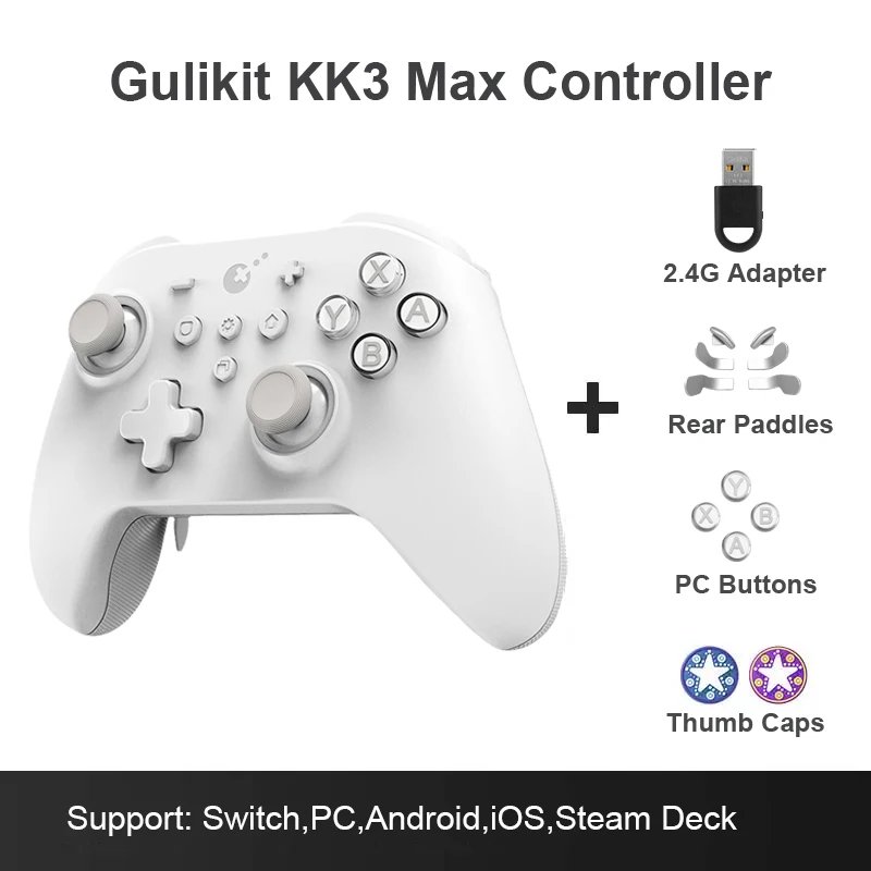 GuliKit KK3 MAX Controller NS39 KingKong 3 Gamepad with Hall Effect Joysticks & Triggers for Windows Nintendo Switch Android iOS