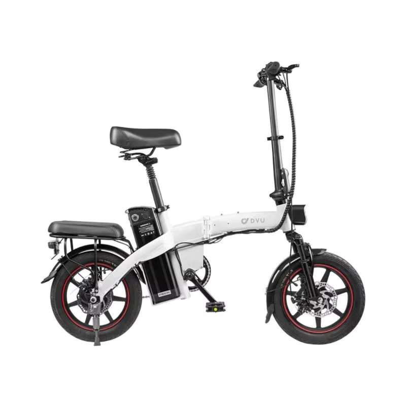 Folding Electric bike DYU A5 14 inch 25 km/h-Engine 350W battery 48V7.5Ah disc brakes-White