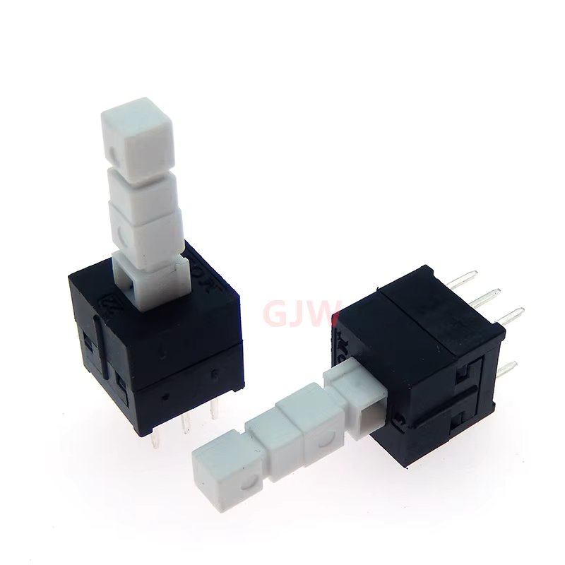 10pcs  8.5*8.5 mm 6 Pin Mini Self-locking  Button Switch DIP DPDT Multimeter switch