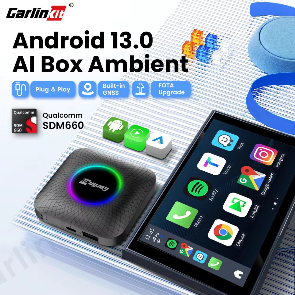 Carlinkit SDM660 Tv Box Android 13 Qualcomm 8 Core CarPlay Android Auto Wireless Adapter Support Online Video Spotify Netfilx