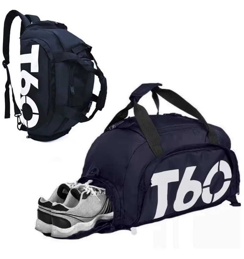 Sports Gym Backpack Bag Waterproof Airplane Bag Camping Hand Luggage Separate Space for Shoes Blue Bamboo