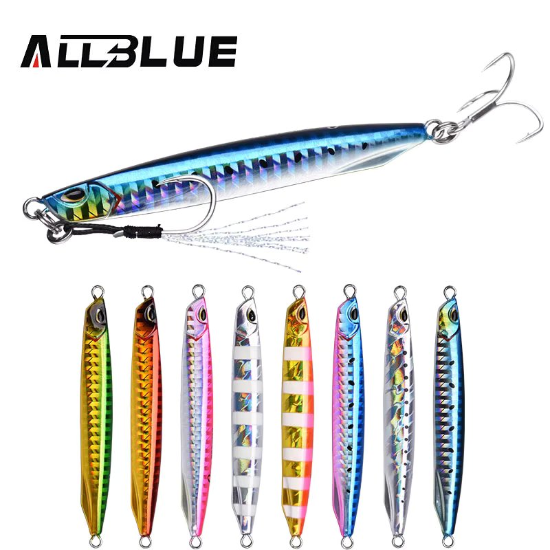 ALLBLUE DRAGER Super Slim SSZ Metal Casting Jig 20G 30G Shore Drag Cast Jigging Spoon Zinc Fishing Lure Artificial Bait Tackle