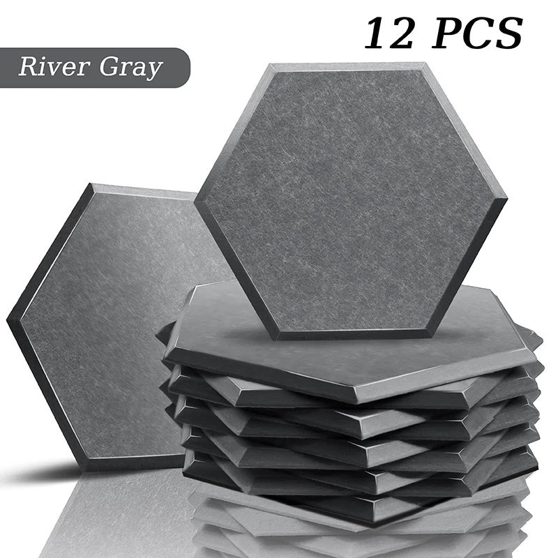 TOUO Sound Proof Wall Panel 12 Pcs Acoustic Panels Sound Proof Insulation Studio Acoustic Treatment Sound Absorbing Material