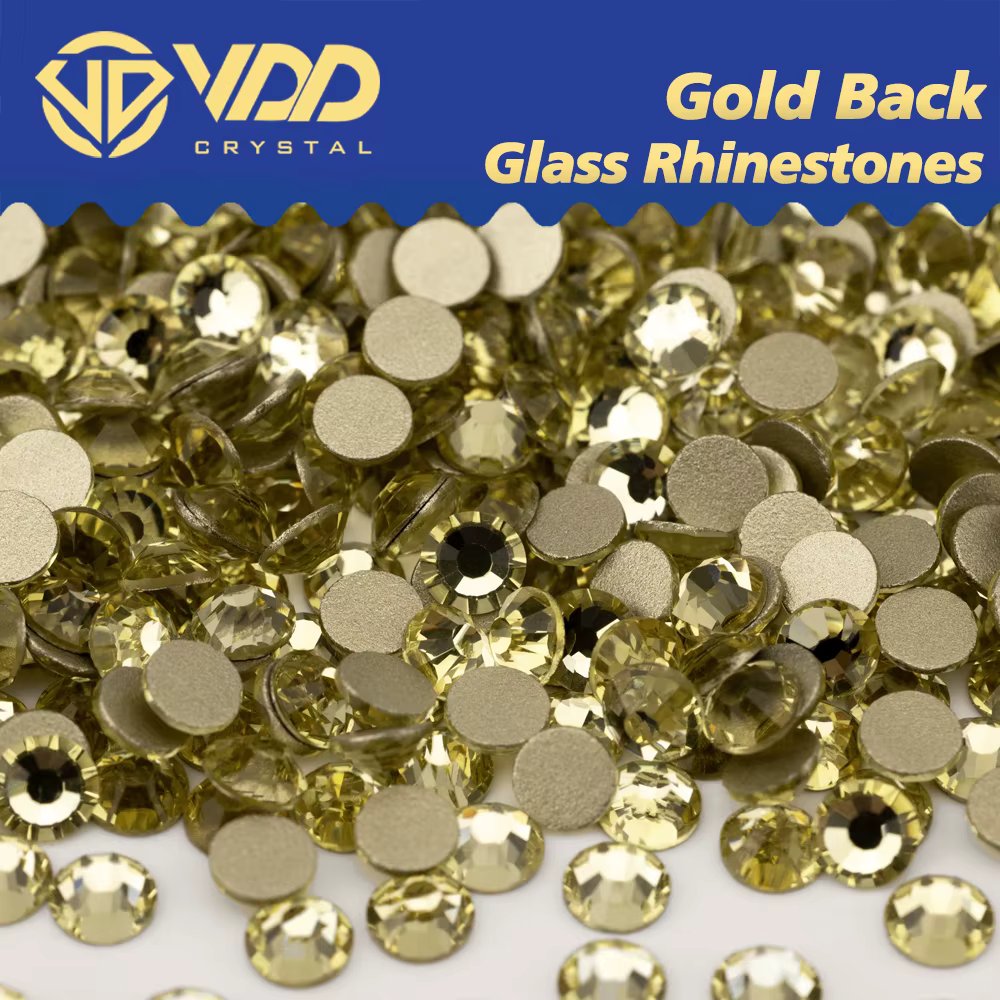 VDD 004 Jonquil High Quality SS4-SS20 Glass Rhinestones Crystal Gold Flatback Strass Stones For DIY Nail Art Crafts Decorations