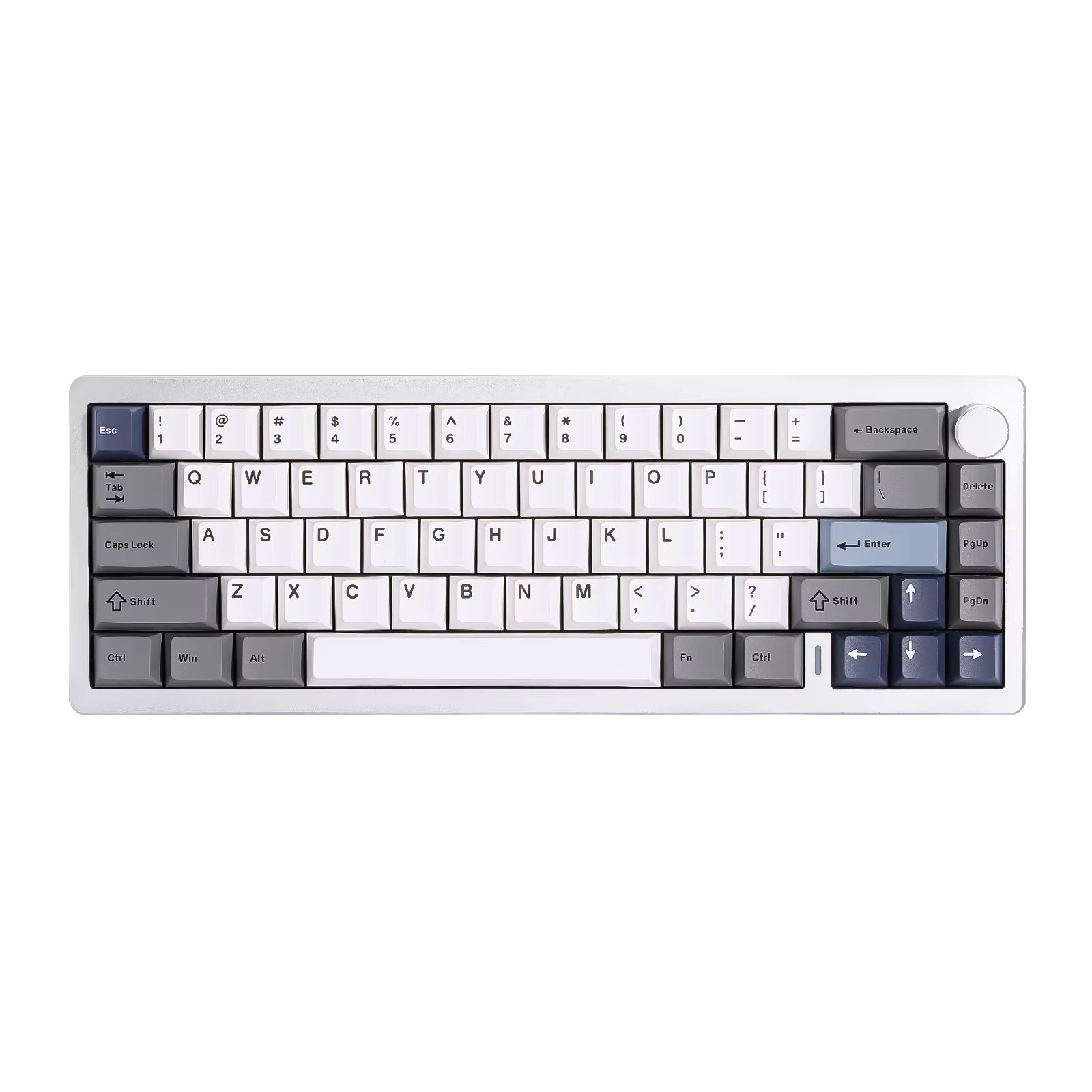 YUNZII AL68 Silver Wireless Custom Mechanical Keyboard, QMK/VIA Aluminum Keyboard, Hot Swap Gasket Gaming Keyboard with Knob