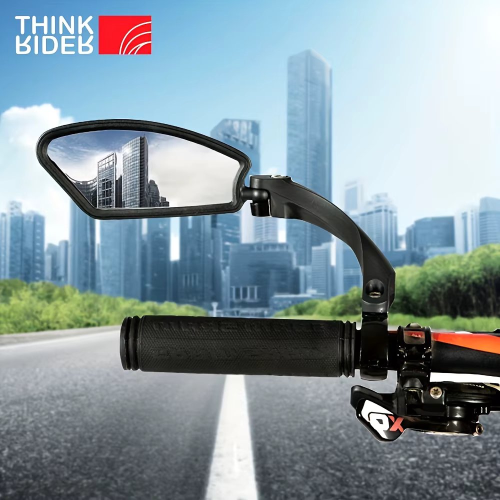 ThinkRider Bike Wide Range Back Sight Reflector Adjustable Left Scooter E Bike Mirror Bicycle Handlebar Rear View Mirror Stainle