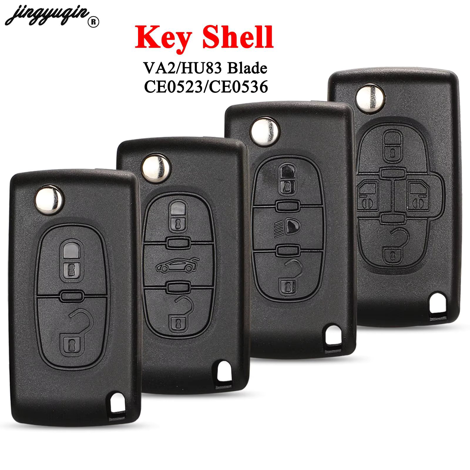 jingyuqin 2/3 Buttons for Peugeot 207 307 308 407 607 807 For Citroen C2 C3 C4 C5 C6 Auto Remote key Case Va2/Hu83 CE0523 CE0536