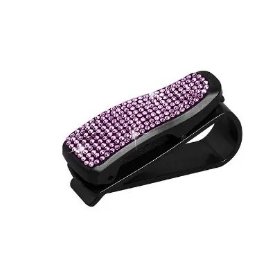 Diamond Glasses Holders Car Sun Visor Sunglasses Eyeglasses Mount With Ticket Card Clip Car Interior Accessories Glasses Holder