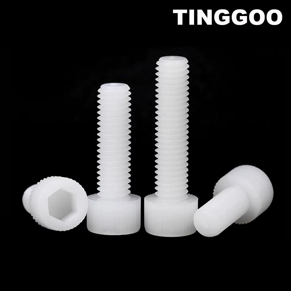 2/5/10/50x M3 M4 M5 M6 M8 M10 M12 White Nylon Plastic Allen Driver Key Hexagon Hex Socket Cap Head Bolt Screw L = 5-120mm DIN912