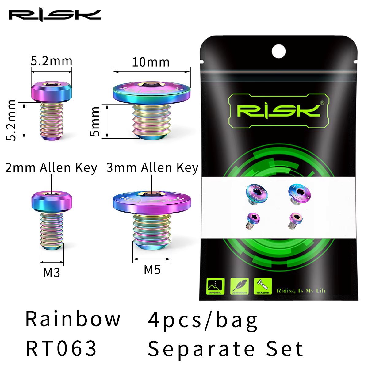 4pcs Rainbow