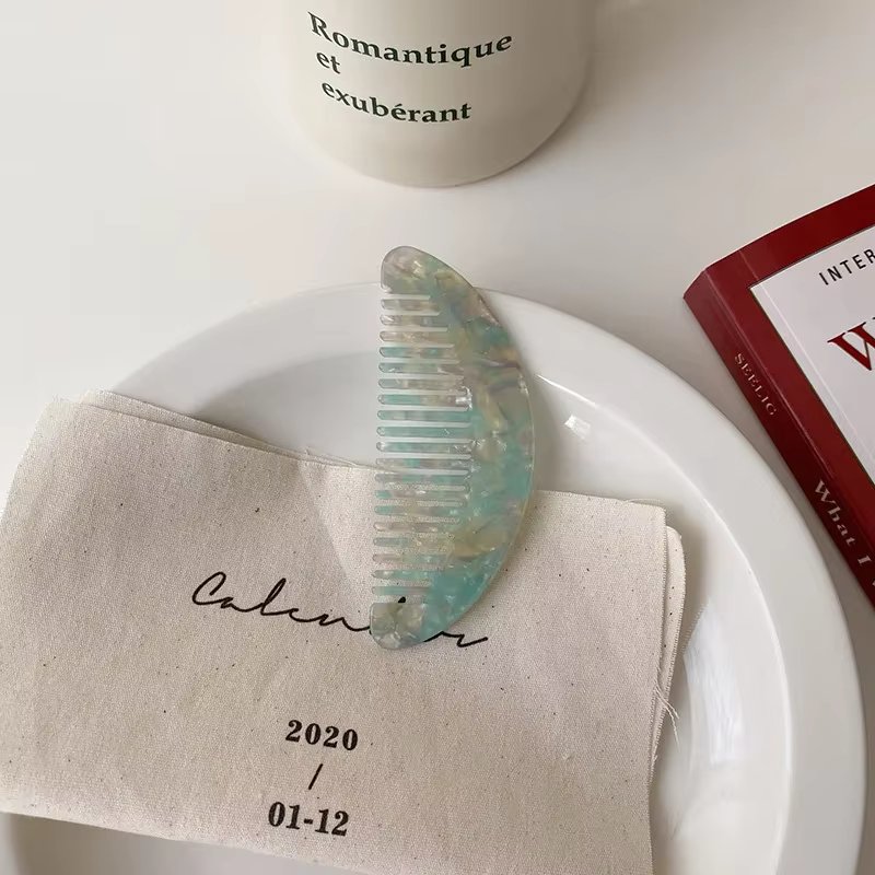 Women Girls Acetate Anti-static Hairdressing Comb Hair Cutting Brushes Retro Marbled Scalp Massage Hair Comb Hair Styling Tools