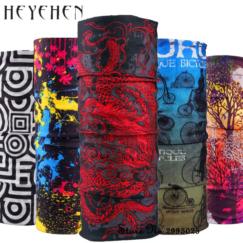 New Fashion Dragon Bicycle Motorcycle Bandana Scarf Tube Scarf Gift for Baby Multifunctional Seamless Tubular Scarf HY15