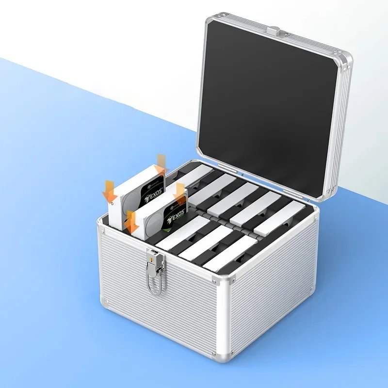 MAIWO 2.5/3.5 inch 10 Bay HDD Hard Drive External Protection Storage Case Box Portable Multi Bay Water\Dust\Shock-proof SSD Case