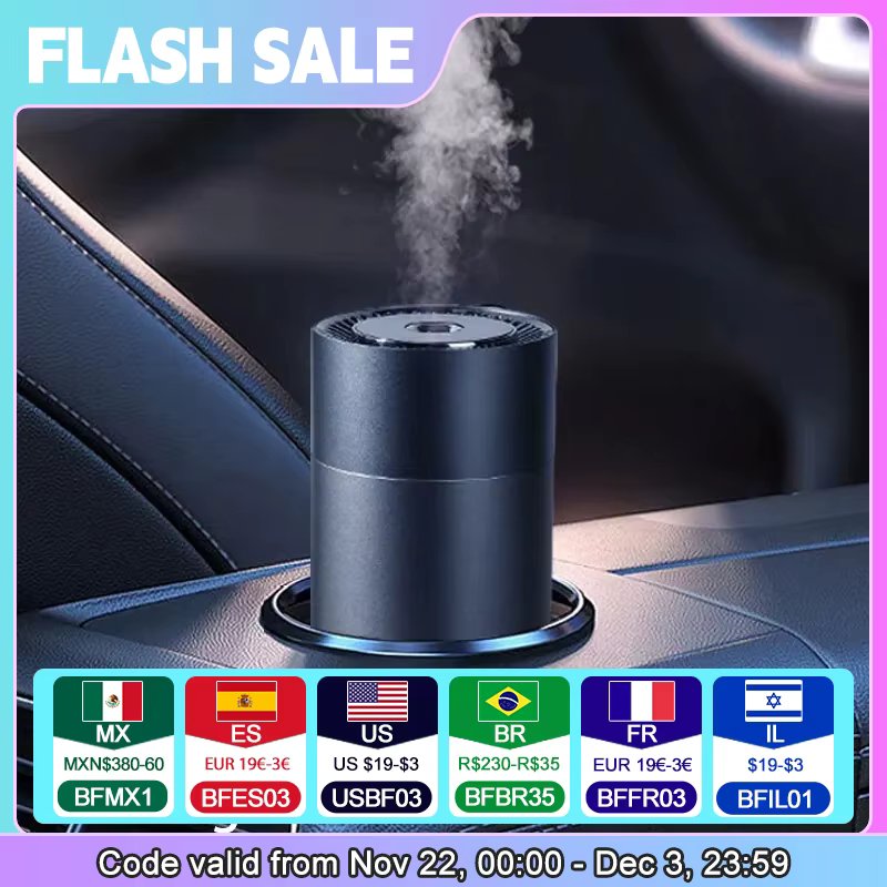 Humidifier Diffuser For Car Small 260ml Air Humidification Led Light Aromatherapy Machine Home Bedroom Big Spray