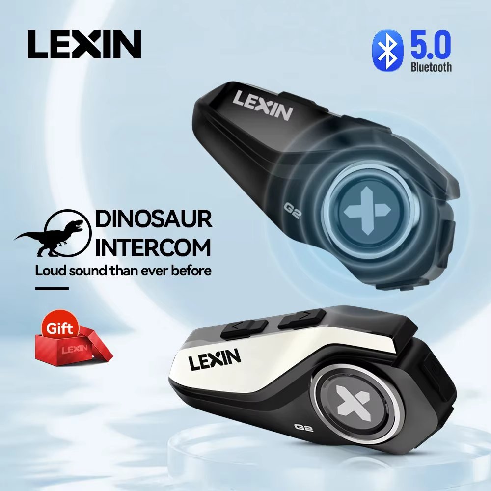 2023 Lexin-G2P Motorcycle Helmet Bluetooth Intercom  Up To Pair 6 Riders&Big Button Design Exchangeable Pattern Shell  120KM/H