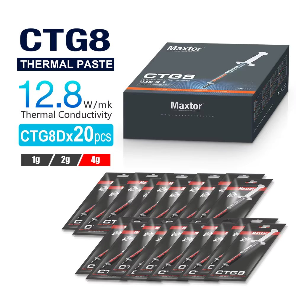 CTG8 Maxtor Thermal Paste Performance Thermal Conductive Grease pasta termica 12.8W/mk 1g2g/4g For Game PC PS4 CPU GPU Cooling