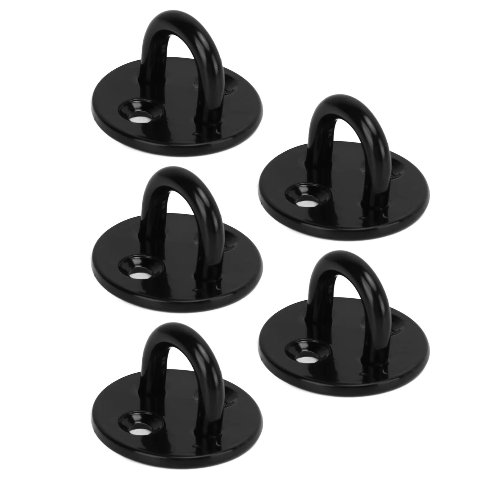 5Pcs Eye Plate Thickened Black Stainless Steel Enhanced Load Bearing Heavy Duty Pad Eye Plate