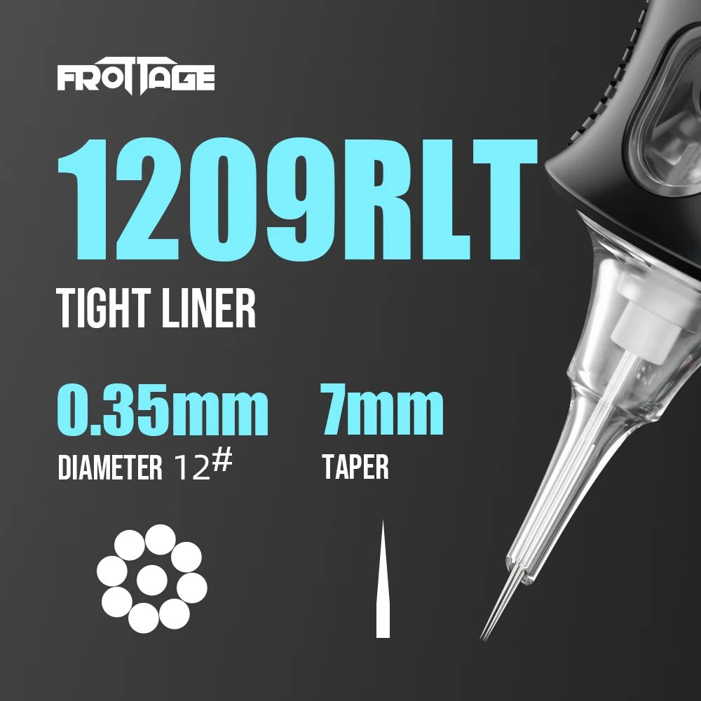 Diameter 3.5mm, Taper 7mm, Super Tight Closing Circle 3 5 7 9 RLT Tattoo Needles 16Pcs/box Permanent Makeup Cartridges Needles