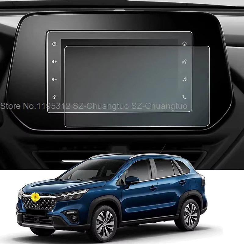 Tempered glass screen protector film For suzuki sx4 s-cross 2022 7inch Car infotainment radio GPS Navigation Interior 