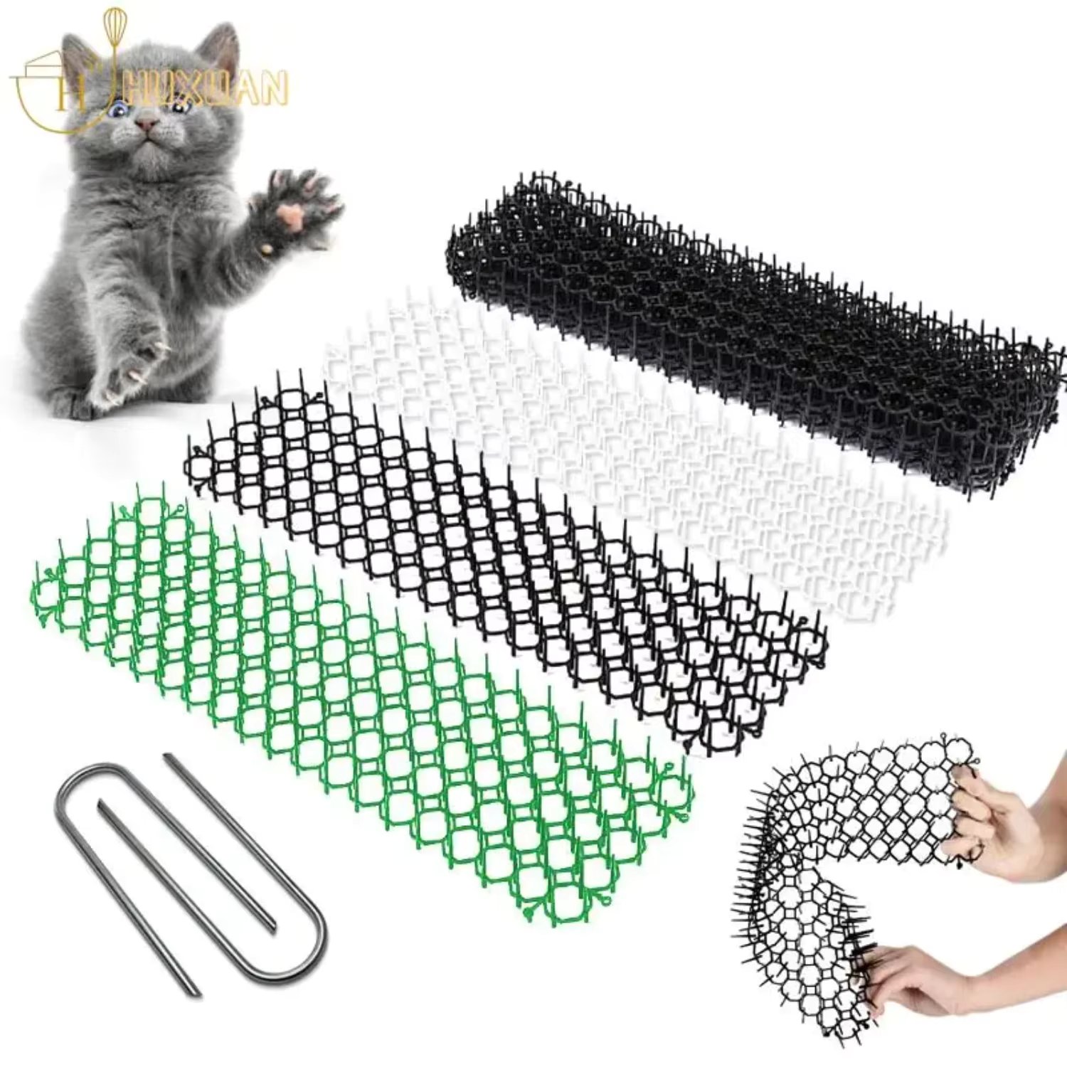 Premium, effective and durable Anti-Cat Deterrent Scat Mat with adjustable prickle strips and spikes - Highly powerful, ideal su