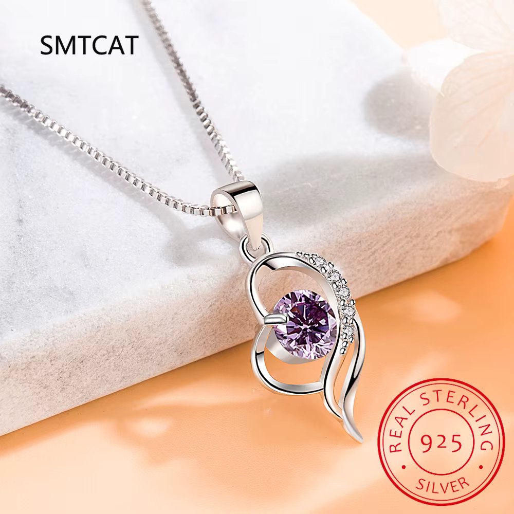 2023 Luxury GRA Certified 1 Carat Moissanite Pendant Necklace for Women Party 925 Sterling Silver Diamond Chain Necklaces