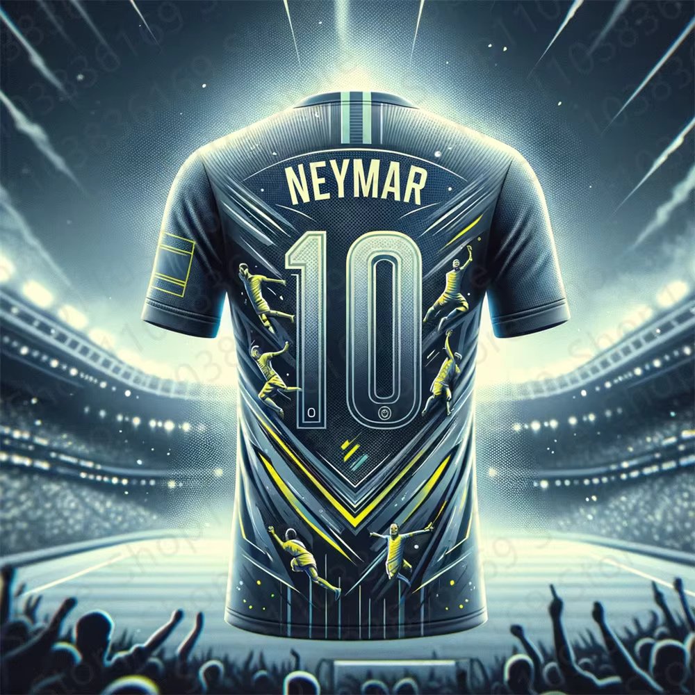2024 New Neymar Football Fan Jersey Kids Adult Summer Sports Football Training T-Shirt Childrens Top Round Neck Loose Sweatshirt