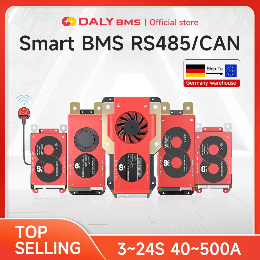 Daly Smart BMS LiFePo4 4S 12V 24S 72V 48V 16S 40A 60A 100A 150A 200A 250A Li-Ion BMS 7S 13S 14S 48V For power banks