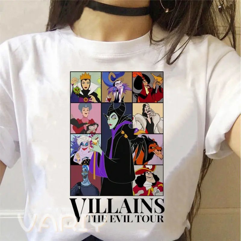 Villains The Evil Tour T-Shirts Woman Short Sleeve Fashion Y2K TShirts for Fan Gift Harajuku Vintage Evil Queen High Quality Tee