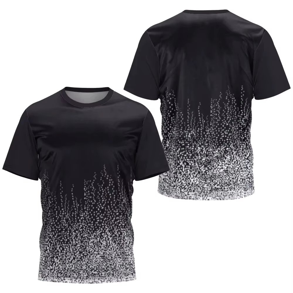 Men T-Shirts Black Crew Neck Sportswear Outdoor Gym Tennis Badminton Basketball Jersey Short Sleeve Fitness Running T-Shirt Tops