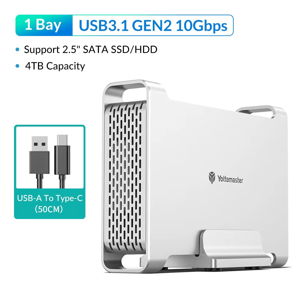 Yottamaster HOT 2.5 Inch Hard drive Enclosure HDD SSD SATA3.0 5Gbps 10Gbps HDD Case USB3.1 Gen2 10Gbps 7-9.5mm 7-15mm enclosure