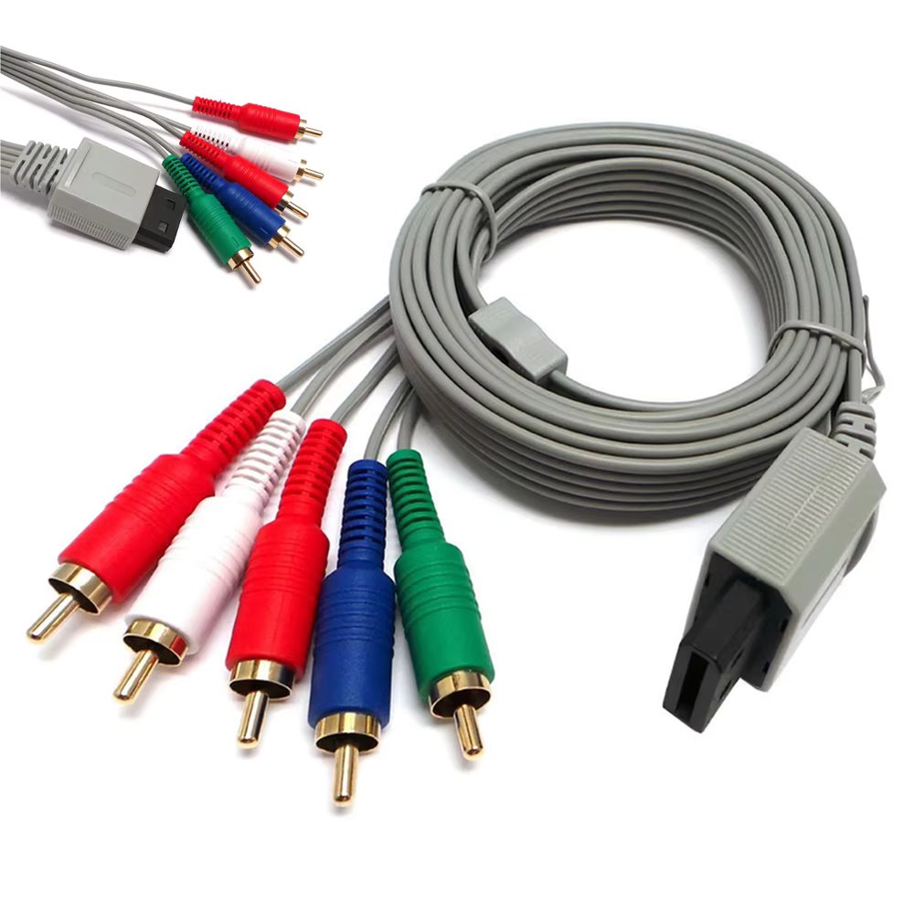 1.8m 1080P Component Cable HDTV Audio Video Cord For Wii /Wii-U Console AV  Adapter Cable cord 5RCA