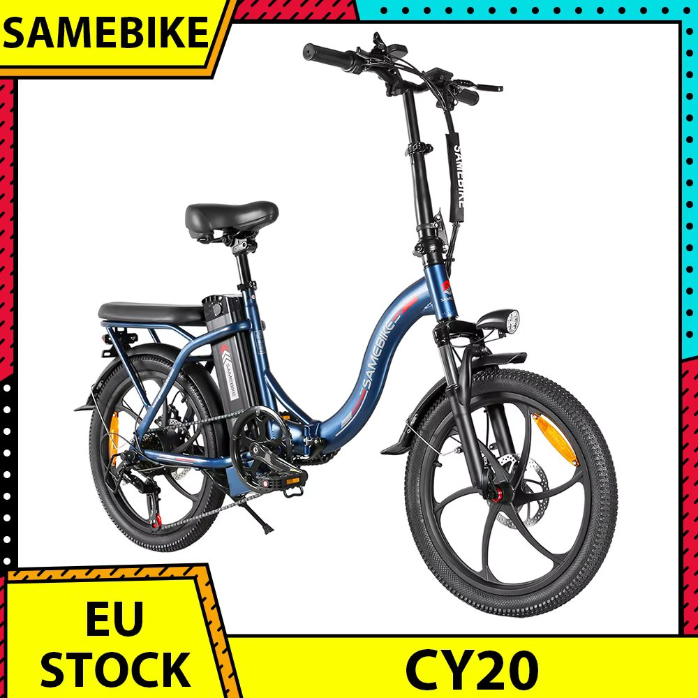 SAMEBIKE CY20 Electric Bike 350W Motor 36V 12Ah Battery 20 inch Tire 32km/h Max Speed 40km Range Dual Suspension LCD Display