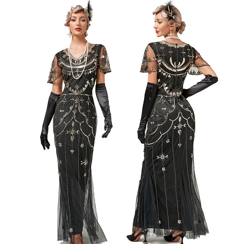 New Arrival Mermaid Costume 1920s Flapper Gatsby Flapper Gatsby Dress Long Wedding Party Long Evening Maxi Cocktail Dress Gown
