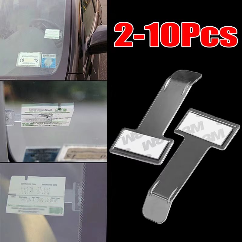 2/5/10Pcs Car Parking Ticket Clip Fastener Permit Card Bill Holder Mount Storage Organizer Car Window Windscreen Clip Stickers