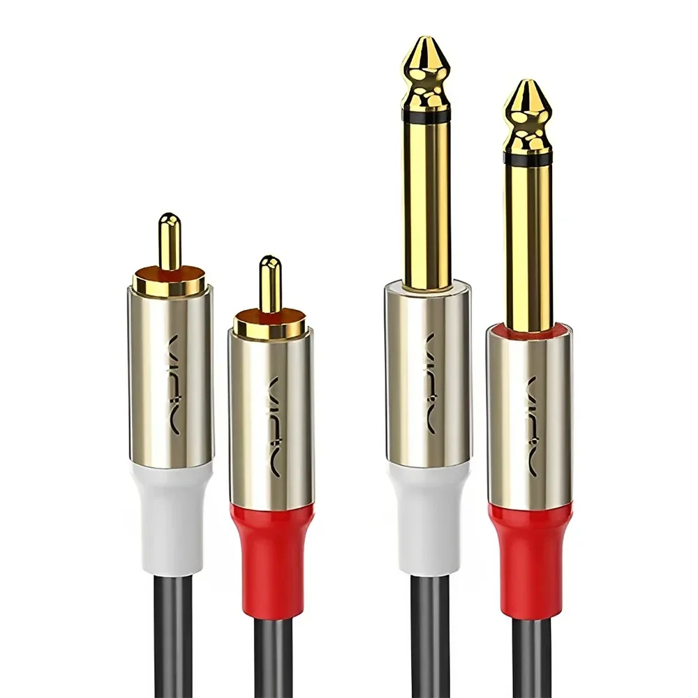 RCA To 6.35mm Cable Dual 1/4 Inch TS To Dual RCA Stereo Audio Interconnect Cable for Speaker Home Theater Amplifier Guitar Piano