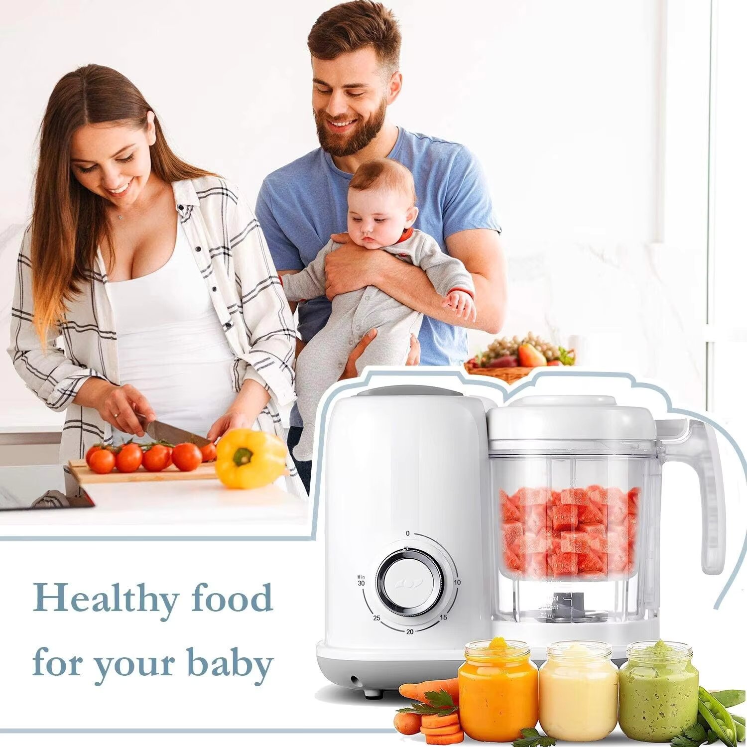 TopStrong Multifunctional White with 400ML Bowl Baby Food Maker Food Processor BFM001