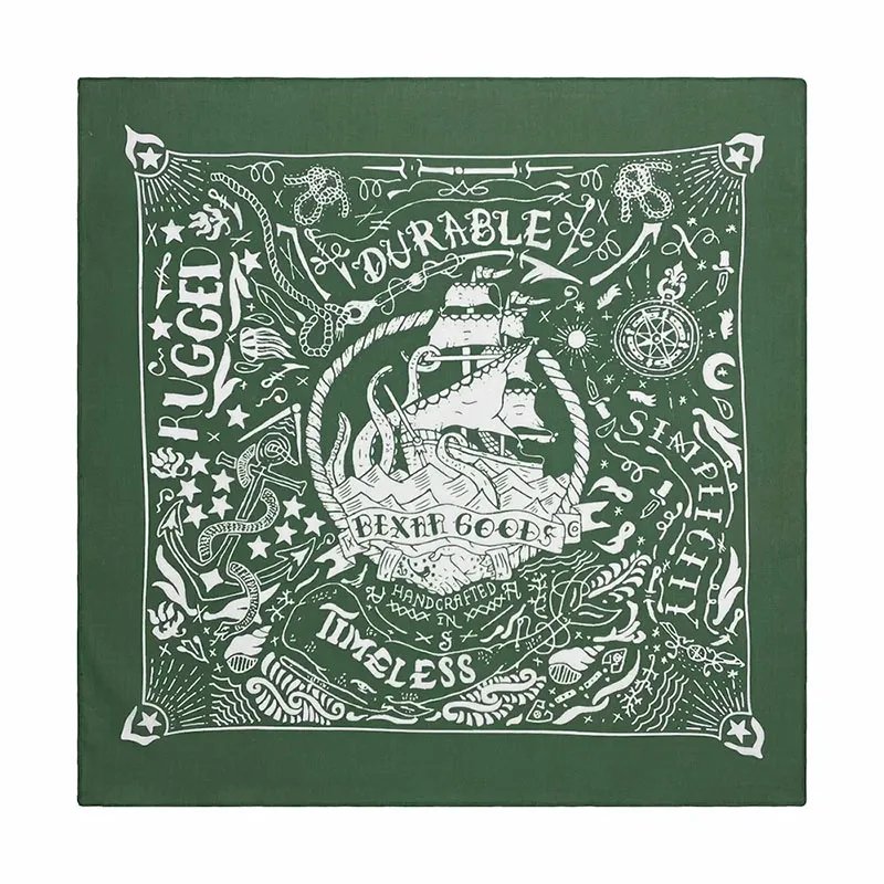 Nautical Print Square Scarf High Quality Hip Hop Street Dance Cotton Hijab Men Bandana Scarves Headband Paisley Woman Boys Gifts