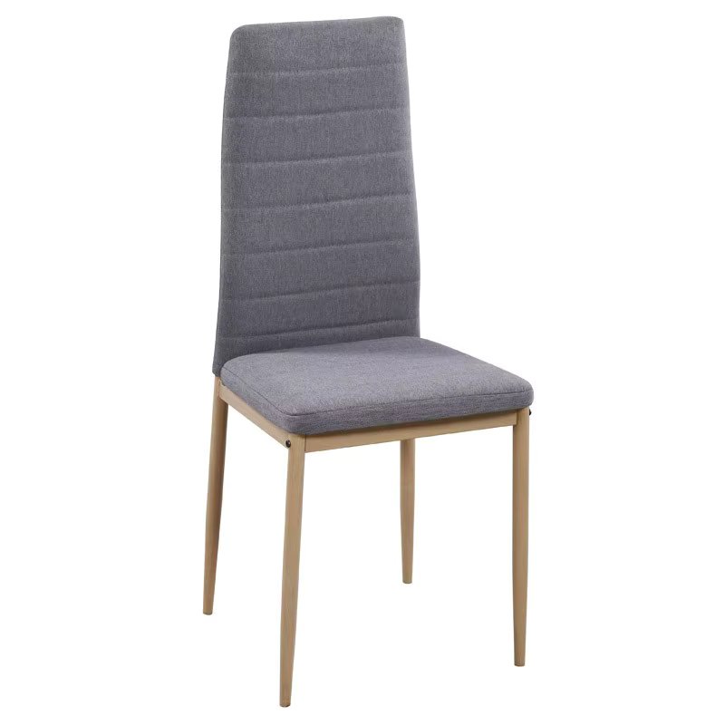 Dining chairs kitchen living room modern style fabric gray legs Metal effect Wood 98x42x48 cm - PACK 2 Chairs