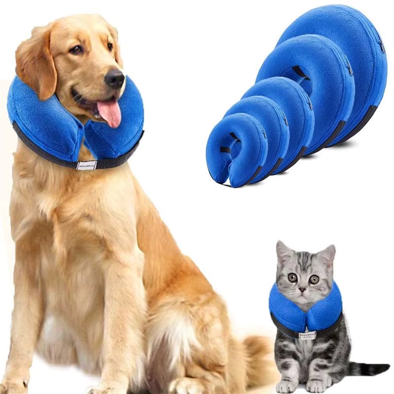 Elizabethan Collar Soft Dog Cone Collar Inflatable Pet Cone Collar For Small Large Dogs Cats E-Collar for Dogs Surgery Recovery