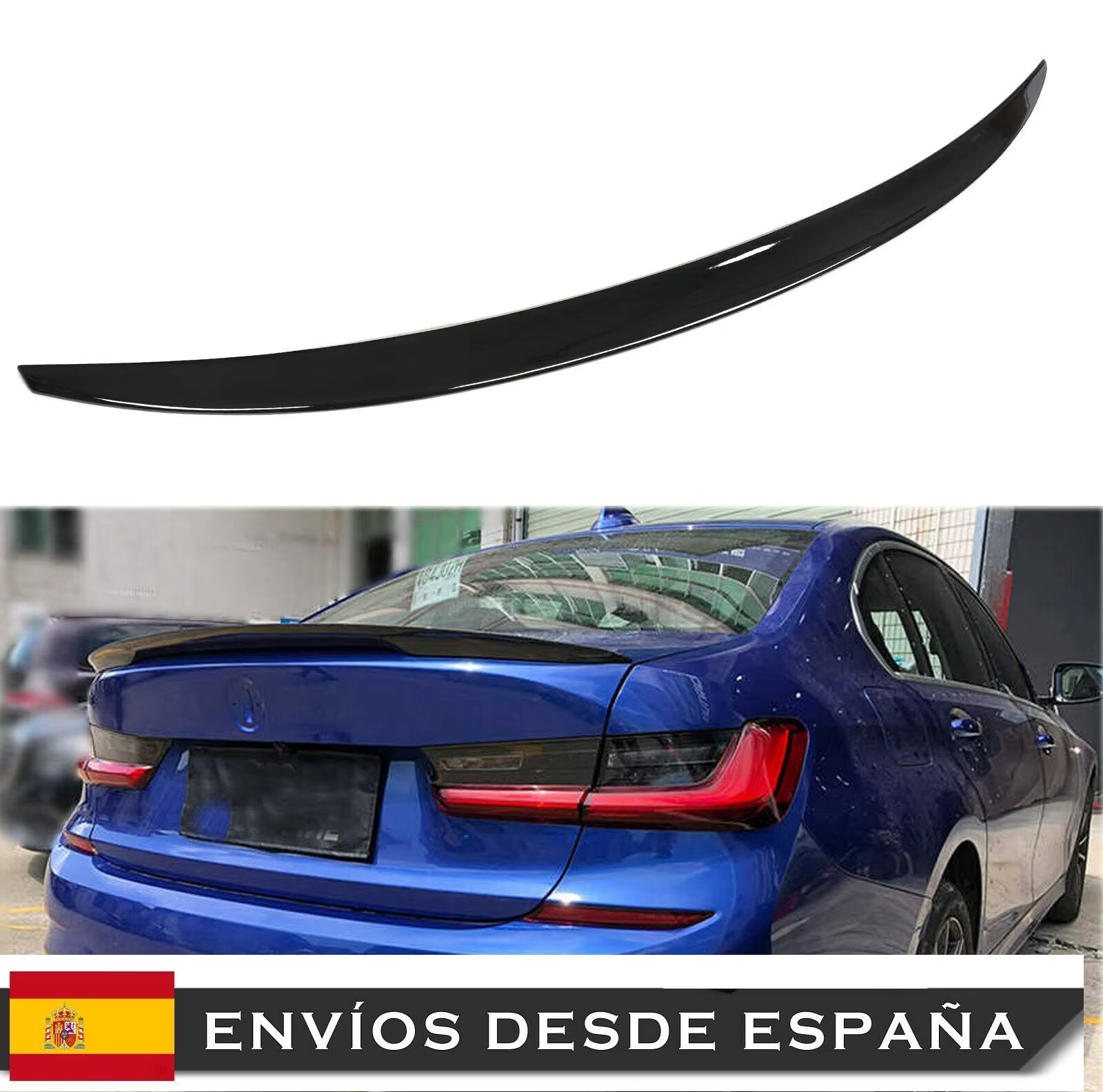 Spoiler black trunk Spoiler glitter compatible with BMW Series 3 G20 2019 + saloon lip plastic lacquered tailgate body moulding