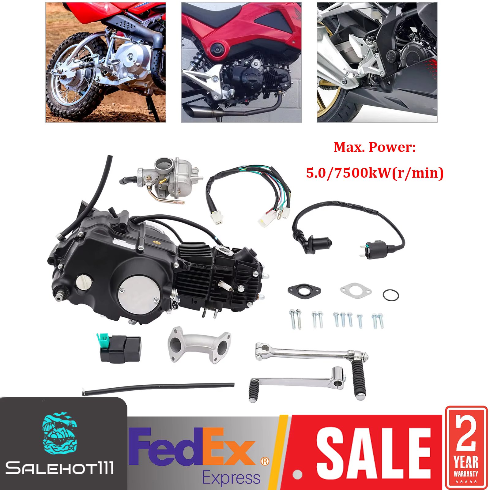 110cc High-Performance 4-Speed Engine Motor Kit - Rebuild Kits for Rear Pit Dirt Bike with Reliable Power Source