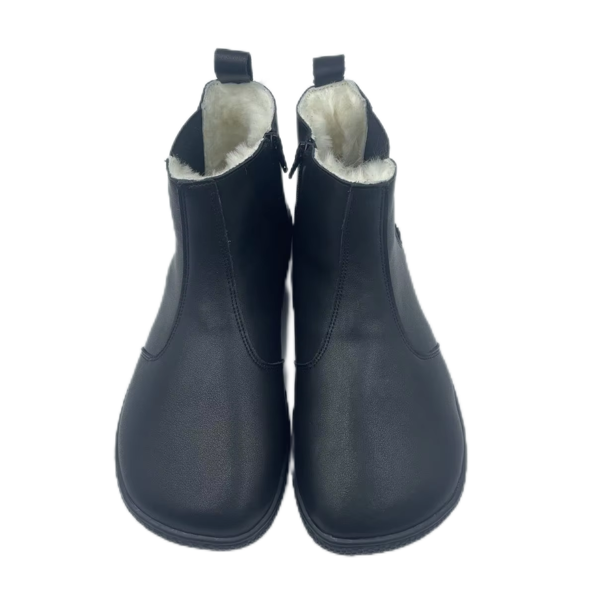 Tipsietoes Chelsea Barefoot Genuine Leather Winter Boots With Warm Real Natural Fur Linning And Insole For Women Zero Drop Sole