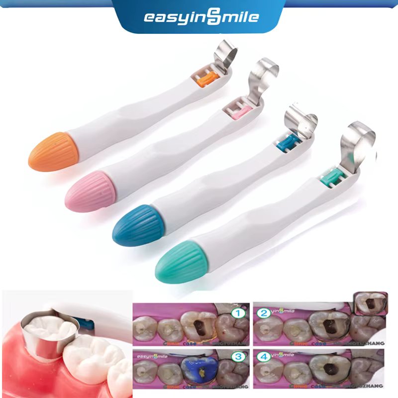 10/50Pcs Dental Pro Matrix Bands Easyinsmile Pre Formed Sectional Contoured Matrice Bands Curved&Standard Adjust System