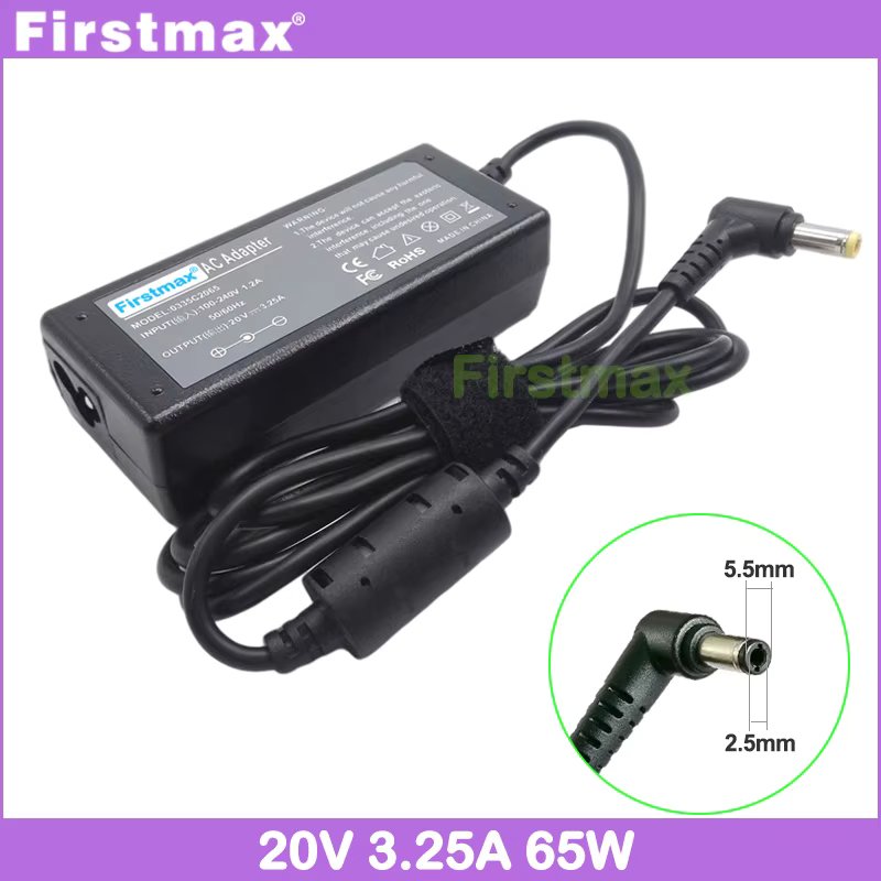 65W Laptop Charger 20V 3.25A for Fujitsu Lifebook AH531 AH530 A512 A532 AH512 AH556 UH574 UH75/H S904 S935 AC Power Adapter