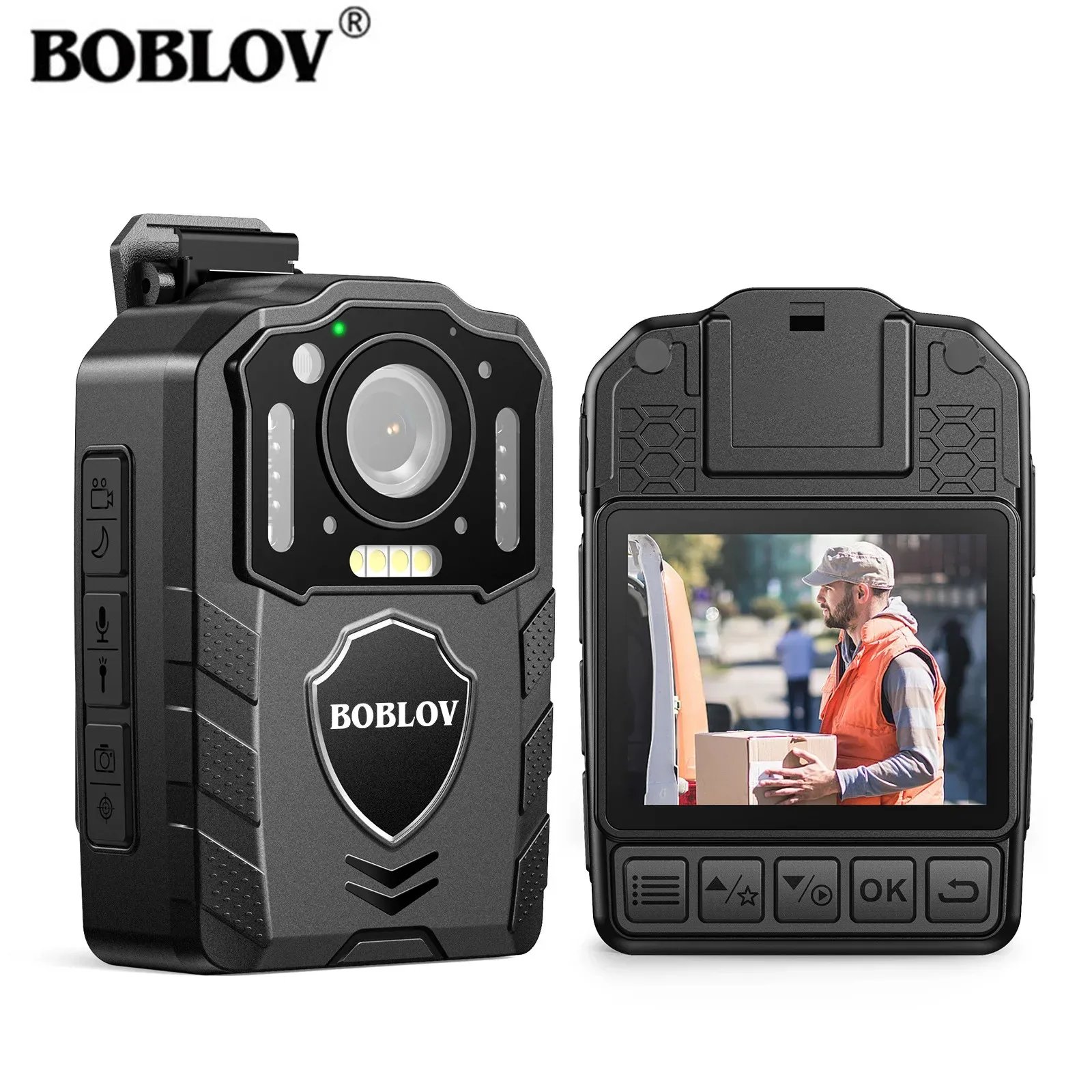 BOBLOV KJ25 1440P Body Camera 3000mAh Battery for 13 Hours Video Shooting Audio Camcorders Night Vision Body Worn Mini Camera